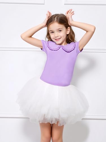 Magic Park 12M-5T Baby Girl Short Sleeve T-Shirt Toddler Ruffle Blouse Kid Solid Color Tee Casual Tops Holiday Clothes2