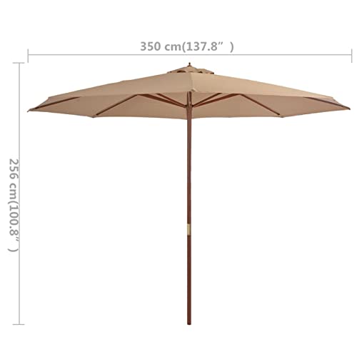Sombrilla de madera para terraza de 350 cm color taupe 4