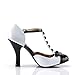 Pleaser Women's Smitten-10/WB T-Strap Pump,White/Black Patent,11 M US