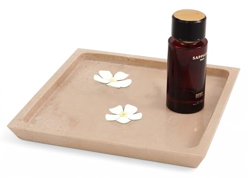 Radicaln Verona - Bandeja cuadrada de mármol de 25,4 cm, hecha a mano, para fiestas, ideal para entretenimiento, bandejas para servir alimentos y bandejas de cafetería
