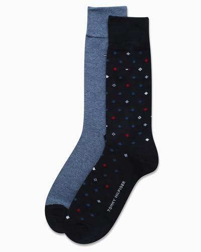 Tommy Hilfiger Men's Socks - 2 Pack Performance Stretch Crew Dress Socks - Classic Dress Socks for Men (Shoe Size: 7-12)4
