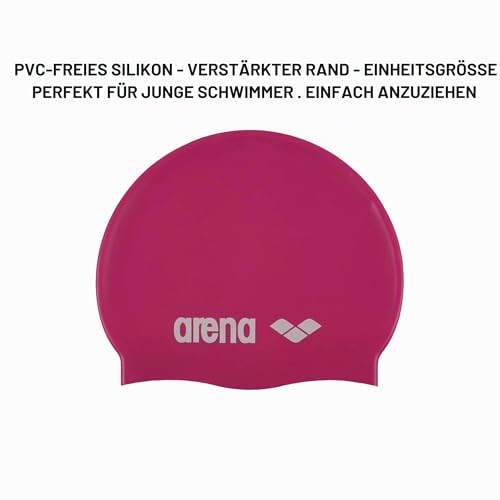 arena Classic Junior Unisex Silikon-Schwimmkappe, Schwimmkappe für Jungen und Mädchen, Badekappe mit Verstärktem Rand… – Ansicht 2