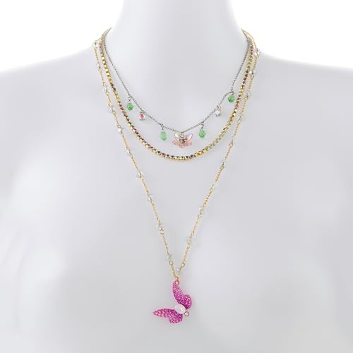 Betsey Johnson Women's Garden Glam Dragonfly Layered Necklace3