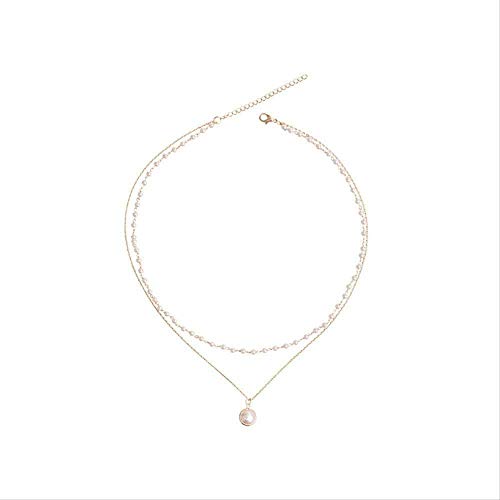 Preisvergleich Produktbild CKAWM Halskette Bai-Set Perle Anhänger Halskette Weibliche Schlüsselbeinkette Einfaches Temperament Zubehör Halsband