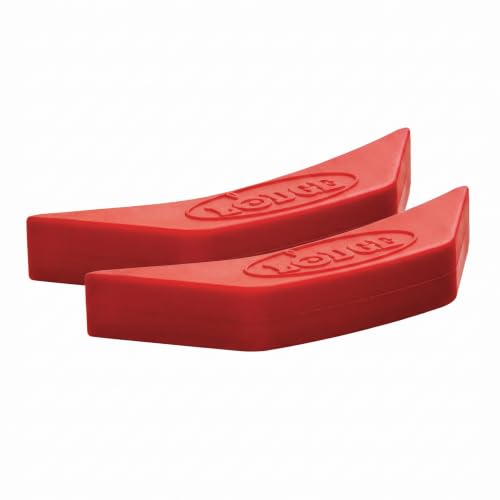 Lodge Silicone Assist Handle Holder - Dishwasher Safe Hot Holder Designed for Traditional Lodge Cast Iron Dual Handle Products - Reusable Heat Protection Up to 450° - Red (Pack of 2) - image 1