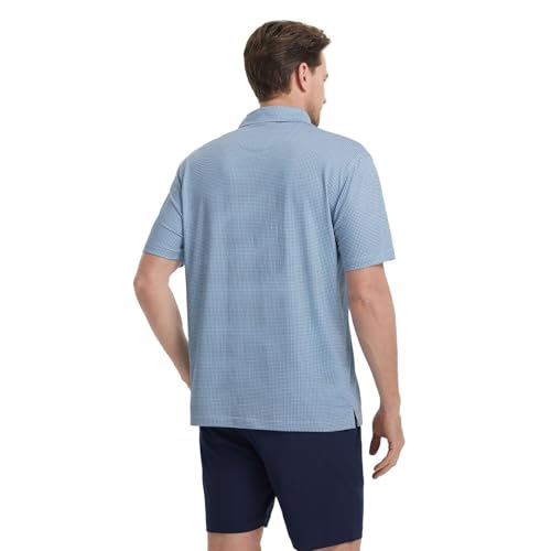Image of M MAELREG Mens Golf Shirt Short Sleeve Dry Fit Print Moisture Wicking Performance Patterns Collared Polo Shirt