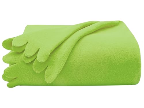 ZOLLNER Couverture en Polaire 100% Polyester, 130x170 cm, Vert.