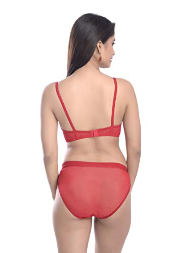 Image of Fashion Comfortz - Fashion Lingerie Set Cotton Bra Panties Set for Women|Bra Panty Set |Bra Panty Set for Women with Sexy|Undergarments|Lingerie Set for Women for Sexy Honeymoon| Pink
