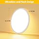 Swoieltr Deckenlampe LED Deckenleuchte Flach Rund, Ø22.3CM Deckenlampe LED 18W 1600LM 3000K Warmweiß IP44 Wasserdicht Badezimmer Lampe, Badlampe Decke für Bad Küche Flur Schlafzimmer Keller