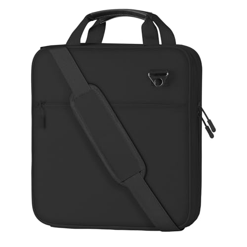 MoKo Zipper Binder, 3 Inch 3 Ring Binder with 700 Sheets Capacity & Shoulder Strap & Handle, Multi-Pocket Zipper Organizer for Middle School, Black