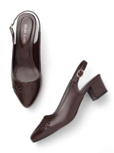 Image of Marc Loire Women's Pointed Toe Block Heel Pumps Shoes for Party, Office and Formal Occasions