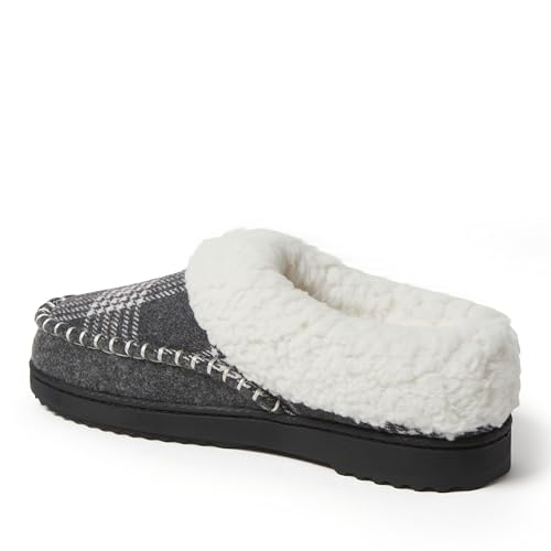 Image of Dearfoams Women's Nyla Felted and Plaid Moc Toe Clog