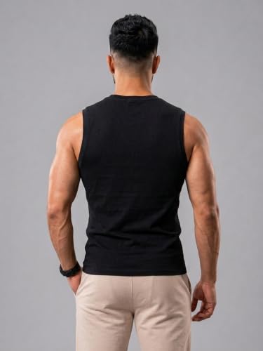 Image of CHKOKKO Gym Sleeveless T Shirt for Men Workout Compression Tanktop Sando Cut Sleeves Tees Gym Vest for Man Athletic Dry Fit for Sports Fitness & Exercise