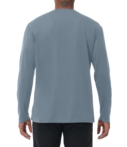 3 Pack Men's Henley Shirts Dry Fit Long Sleeve Casual Tee Gym Workout Lightweight Regular-Fit T-Shirts3