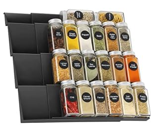 ZEKUN Especiero Cajon Organizador de Cajones de Especias Estante Especias Extensible de 30 a 60 cm 4 Unidades de Estante de Especias para Cajones de Especias para Cocina,Encimera,Armario,Estante