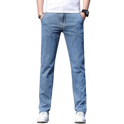 Men's Loose Jeans Summer Stretch Straight Denim Pants Casual Fashion Classic Comfortable Streetwear Trousers