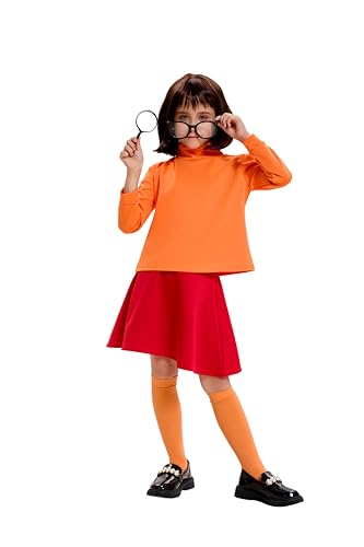 Disfraz para niñas con falda roja y accesorios miniatura 2