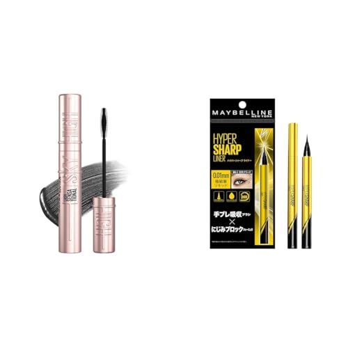 ���C�x���� �y�Z�b�g�����z MAYBELLINE �X�J�C�n�C �}�X�J�� 01 �u���b�N �E�H�[�^�[�v���[�t�� + �n�C�p�[�V���[�v���C�i�[ R �E�H�[�^�[�v���[�t BK-1 ���� �u���b�N �ɍ� ���L�b�h�A�C���C�i�[