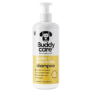 Buddycare Vanilla & Shea Butter Dog Shampoo – Moisturising Shampoo for Dogs – Fresh Scented – With Aloe Vera and Pro-Vitamin B5 (500 ml)