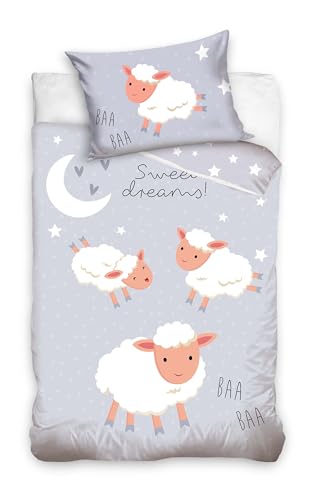 DHESTIA HOME - Funda Nórdica Juego de Cuna Bebé 100% Algodón Baby - Color Gris, Talla Talla Única