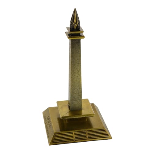 SOLUSTRE Modelo de Torre de Indonesia decoración de hogar Estatua de Bronce de la Torre China Torre del Reloj Modelo del Centro de Comercio Aleación de Zinc Golden