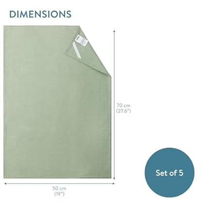 JEMIDI 5er Set Geschirrtücher aus Baumwolle - 5X Geschirrhandtücher Küchentücher Unifarben - Trockentücher für die Küche - 5er Pack Spül- & Geschirrtuch - Mintfarben – Bild 7