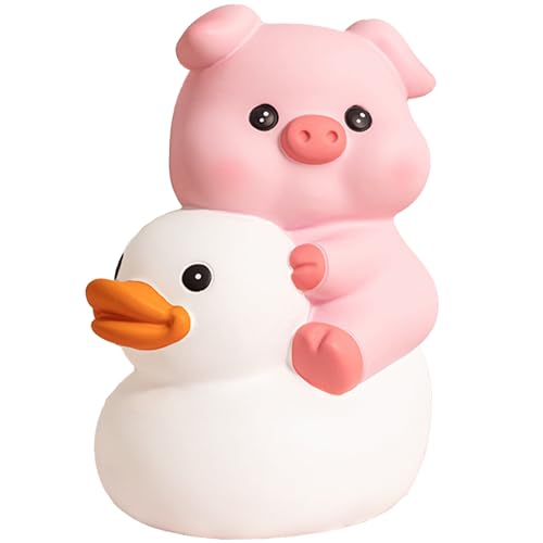 Image of Yellow Duck Coin Money Bank，Cute Pink Pig Money Box，Unbreakable Coin Jar for Kids with Adorable Design (White)