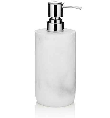 Essentra Home Blanc Collection White Liquid Soap Dispenser with Metal Pump for Bathroom, Bedroom or Kitchen. Also Great for Hand Lotion and Essential Oils.