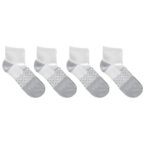 Image of Hanes Men's Socks, Absolute Comfort Cushioned Moisture-wicking Seamless Toe, 4 Pack, Ankle, Crew and Heel Shield Socks