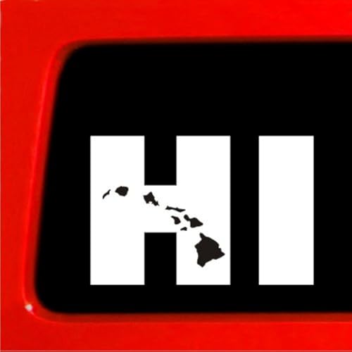 Sticker Connection | Hi Hawaiian Islands | Hawaii Bumper Hawaii Sticker Decal for Car, Truck, Window, Laptop, Map | 4