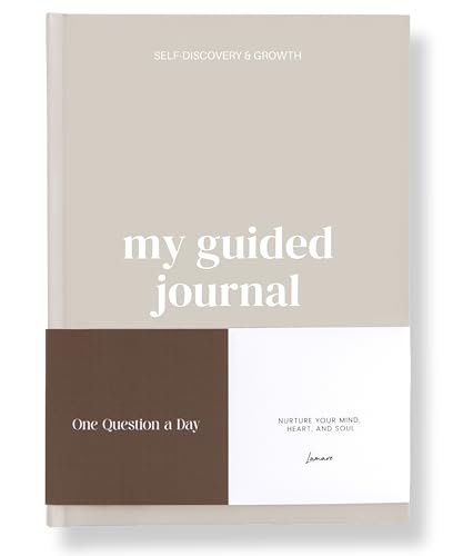 Lamare Guided Journal for Women with Prompts - One Question a Day Reflection Journal Prompts for Healing Gratitude and Mindfulness - Self Care Routine & Mental Health Gift - Taupe
