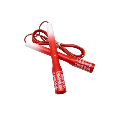 KSY Rainbow Jump Rope (J-710, Red) – Adjustable Cardio Rope for Women’s Fitness & Home Workouts | Soft-Grip Handles, Smooth PVC Cable, Lightweight Design | Made in Korea
