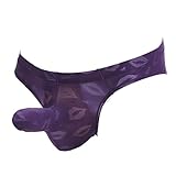 [ネクストグランツ] メンズ 下着 立体 成型 ブリーフ パンツ セクシー 快適 立体縫製 ビキニブリーフ メンズ 男性下着 パンツ 無地(パープル, L)