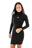 Maniche lunghe Calvin Klein Jeans Abito in Maglia Donna Badge Roll Neck Maniche Lunghe, Nero (Ck Black), M