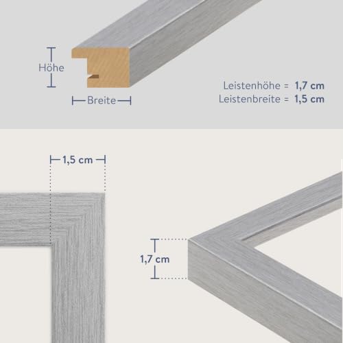 WANDStyle Bilderrahmen 20x30 Silber, moderner Bilderrahmen Holz 20x30 cm – Ansicht 7
