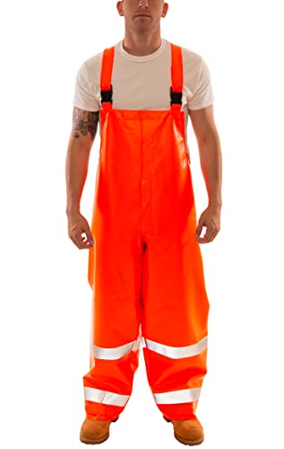 Image of TINGLEY Eclipse O44129.2X ANSI 107 Class 3 Flame Resistance Hi-Vis Snap Fly Front Overall with 2 inch Silver Reflective Tape, Size 2X, Fluorescent Orange /Red | Eclipse high-visibility design, Arc flash protection, Flash Fire protection Overalls, Fluorescent orange /Red, Snap fly front