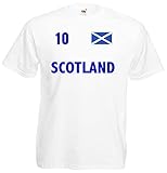 Sehr hoher Tragekomfort Schottland-Scotland Herren T-Shirt Trikot Fan Shirt Nr.10 Kult weiß XXXL