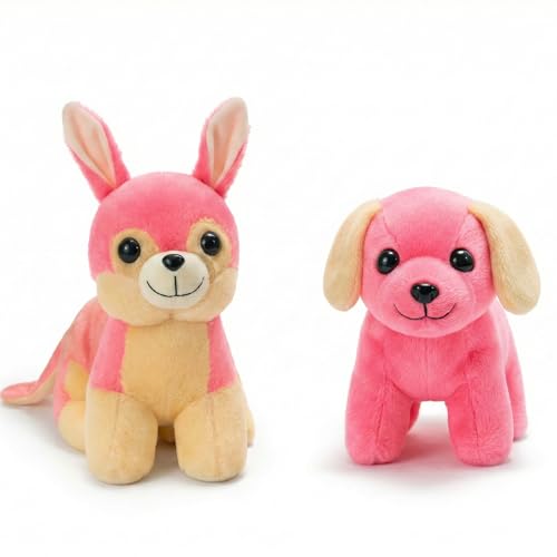 Image of Tabitha Stuffed Toys-Ultra Soft Plush Toy for Kids | Birthday Gifts for Kids and Girls | (Combo of 2 Toys 25 Cm Pink Cat & 25 Cm Pink Dog)