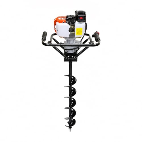 grecoshop mototrivella 52cc 2 tempi a miscela con avviamento elettrico e manuale – inclusi 3 punte 100/150/200 mm per scavi professionali su ogni terreno