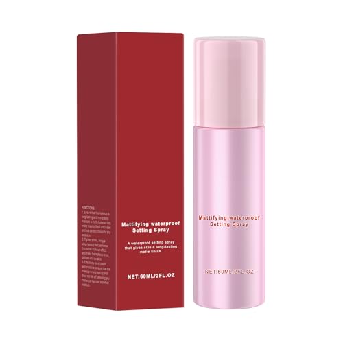 Spray fijador matificante de larga duración: fórmula para maquillaje fresco y refinamiento de poros (60 ml) Slq785 (rojo, 12,7 x 3,5 x 3,5 cm)