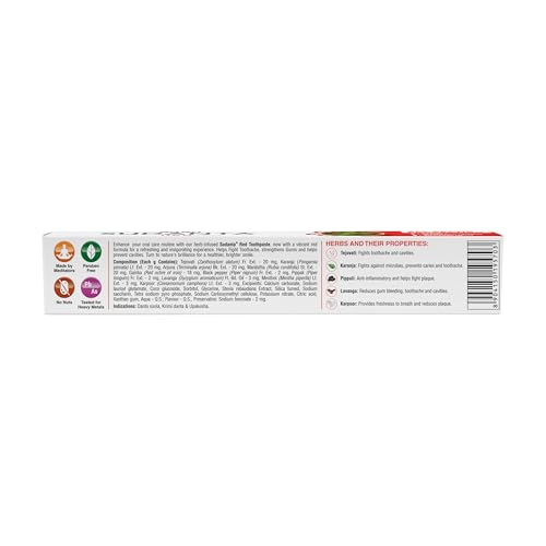 Image of Sri Sri Tattva Sudanta Red Ayurvedic Toothpaste | Herbal Actives for Fresh Breath, Strong Gums & Cavity Protection | Sulphate-Free, Non-Fluoride, Natural Oral Care | 200g (Pack of 2)