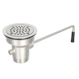 Phivan 3-1/2 Inch Commercial Sink Drain with Twist Handle Kitchen Sink Opening Waste Drain Valve Stopper Prevents Sink Clogged Overflow for 1/2/3 Compartment Sink Style Drains