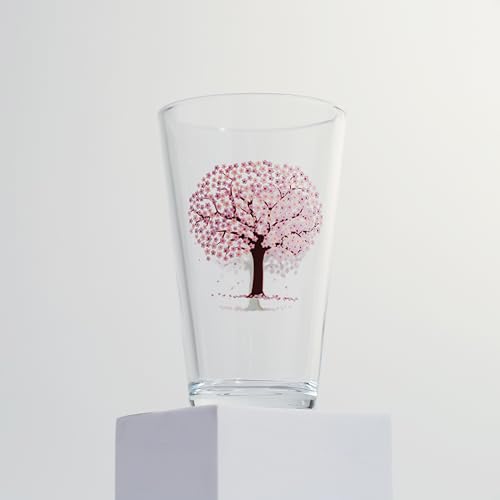 APROFAMILY Emotional Korean Beer Glass Cup with Changing Cherry Blossom Color Soju, Whiskey, tequila, sake, and other alcoholic beverages are available (BEER)