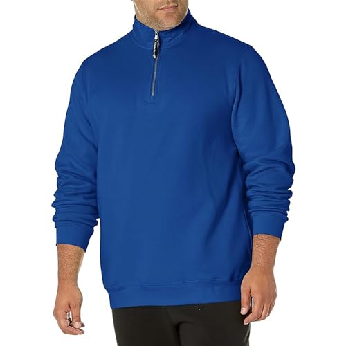 Image of Charles River Apparel Unisex Crosswind Quarter Zip Sweatshirt, Soft Cotton Blend Pullover with Pockets