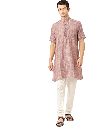 Image of Rajubhai Hargovindas Green Khadi Half Sleeve Kurta
