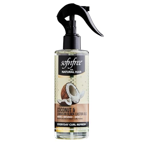 Sofn'free Coconut & Jamaican Black Castor Oil Everyday Curl Refresher Spray - Volumizer and...