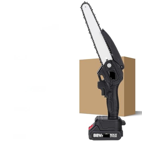 Sierra de mesa Sierra de cadena eléctrica 88VF sin escobillas de 8 pulgadas, Mini motosierra, cortador de madera recargable, herramienta eléctrica de poda de jardín for batería de 18V ( Color : 1 batt