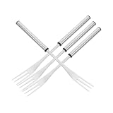immagine prodotto TOYZFRIENDY 4 pezzi Forchette da Fonduta in Acciaio Resistente con Manici Resistenti al Calore Forchette Tre Punte per Formaggio Cioccolato Bbq e Frutta Utensili Multiuso per Famiglia e