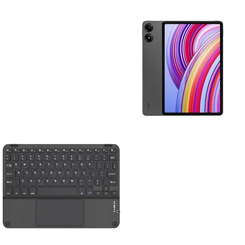 BoxWave Keyboard Compatible with Xiaomi Redmi Pad Pro - SlimKeys Bluetooth Keyboard with Trackpad, Portable Slim TouchPad - Jet Black
