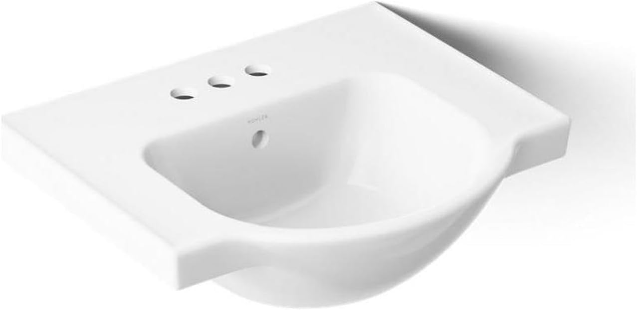 Kohler 5247-4-0 Veer Centerset Sink Basin, 21-Inch, White